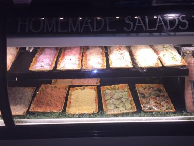 Deli counter with food on display