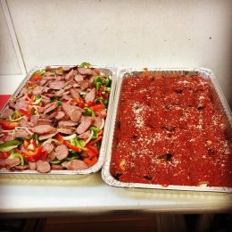 food in aluminum containers