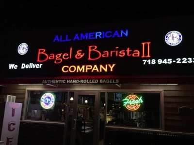 All American Bagels & Baristas II outdoor sign